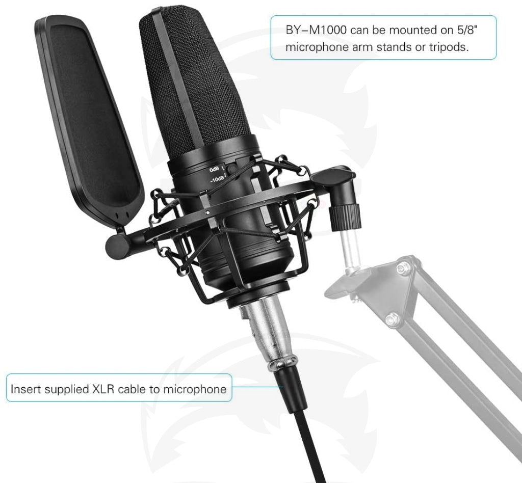 BOYA BY-M1000 Large Diaphragm Condenser Microphone BOYA BY-M1000 Large Diaphragm Condenser Microphone